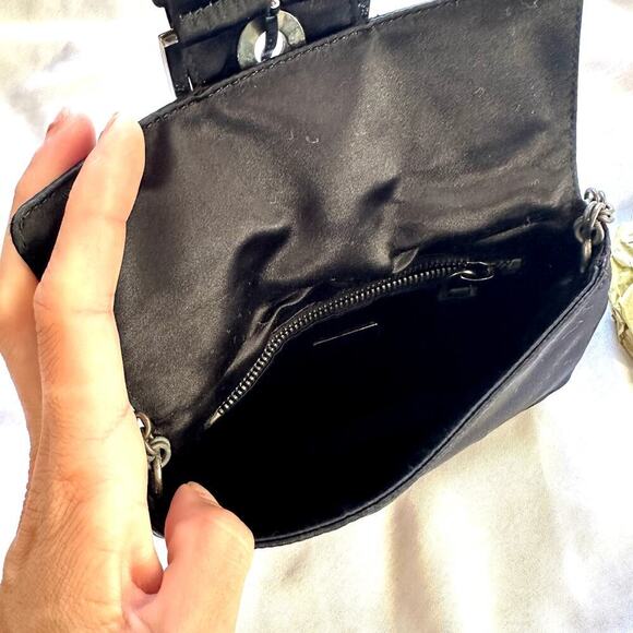 Prada Black Satin Chain Strap Small Handbag - Picture 3 of 10